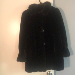 Expresso colored faux fur coat